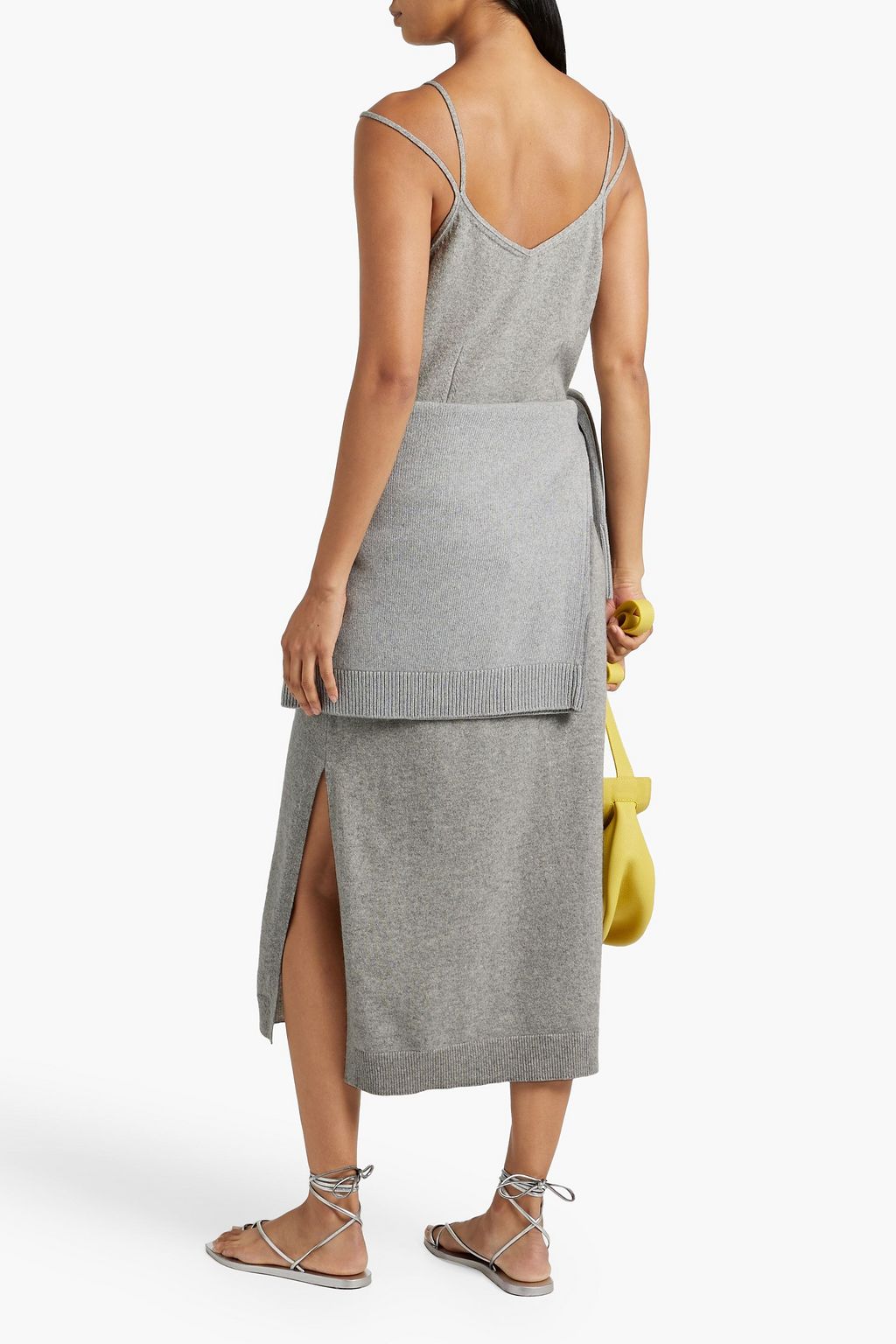 ANOTHER TOMORROW Cashmere and wool-blend midi slip dress
