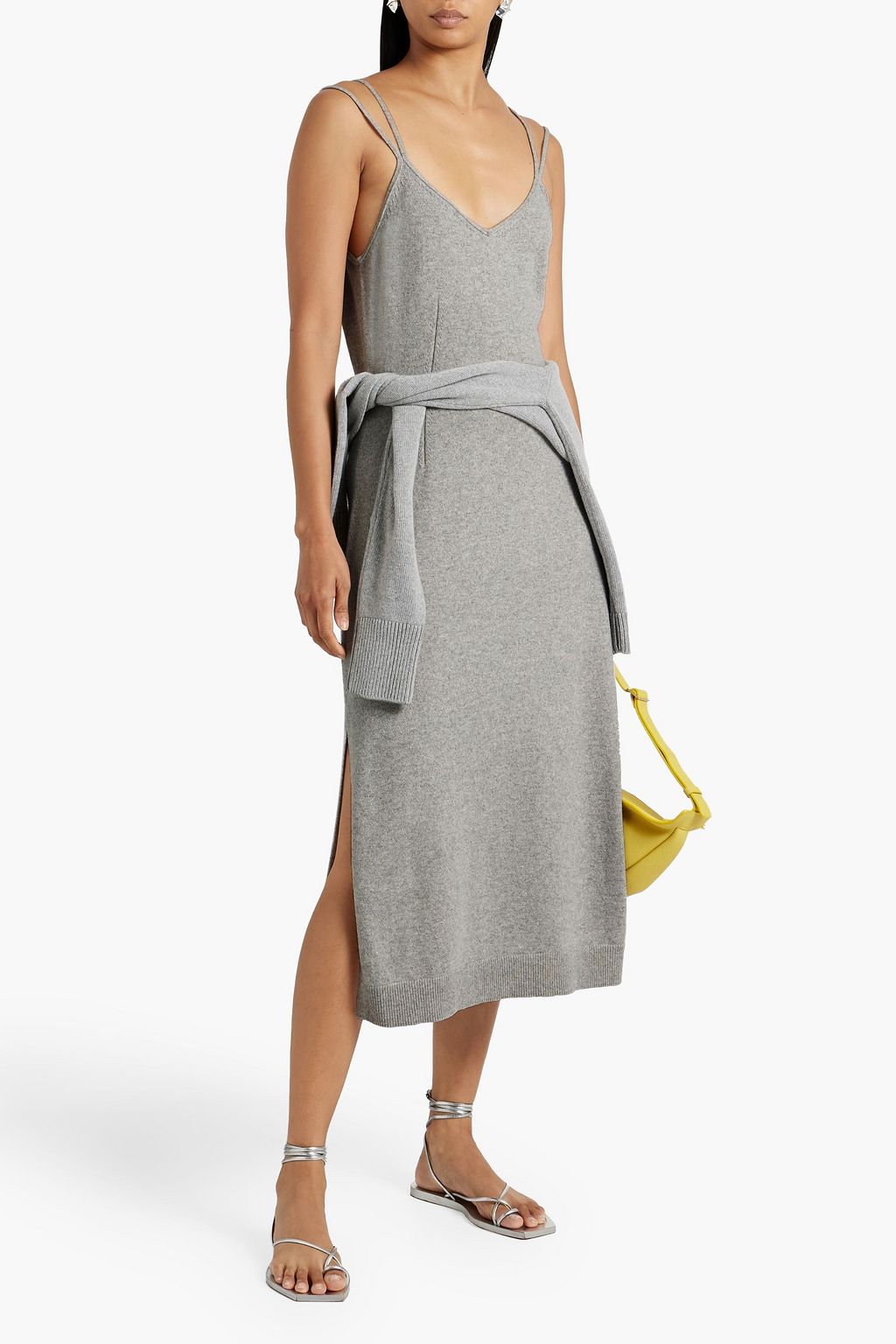 ANOTHER TOMORROW Cashmere and wool-blend midi slip dress