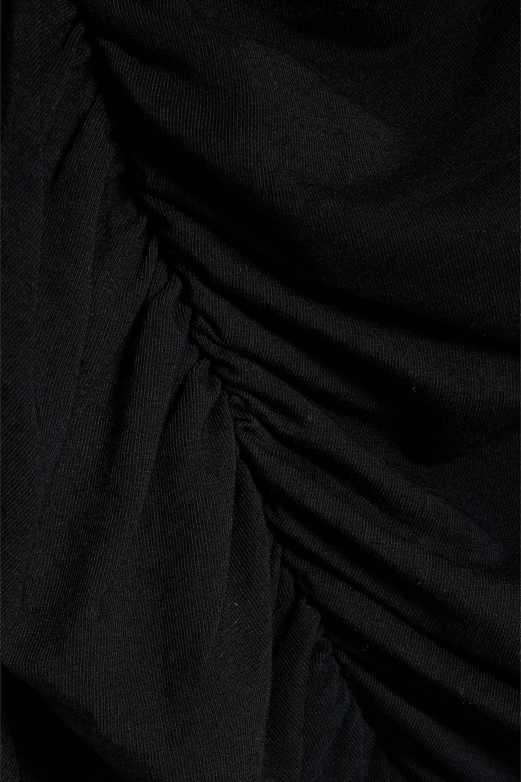ANOTHER TOMORROW Ruched stretch cotton and Lyocell-blend jersey top