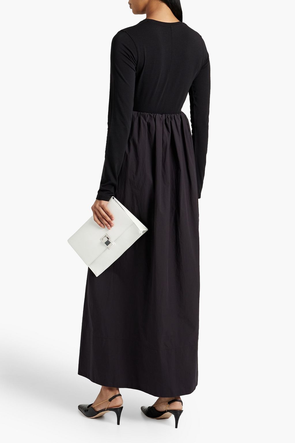 ANOTHER TOMORROW Ruched stretch cotton and Lyocell-blend jersey top