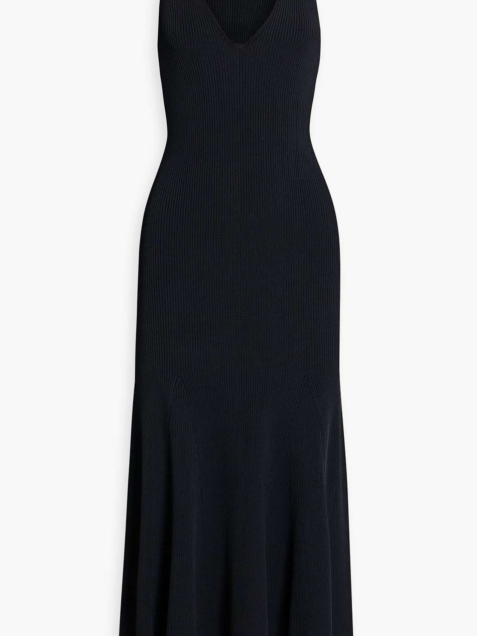 ribbed-knit midi dress