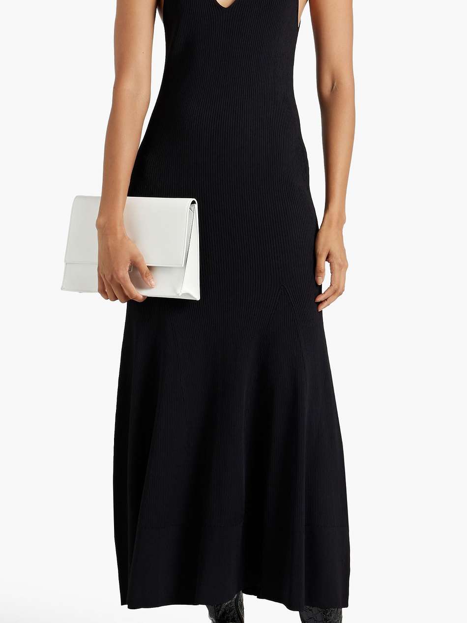 ribbed-knit midi dress