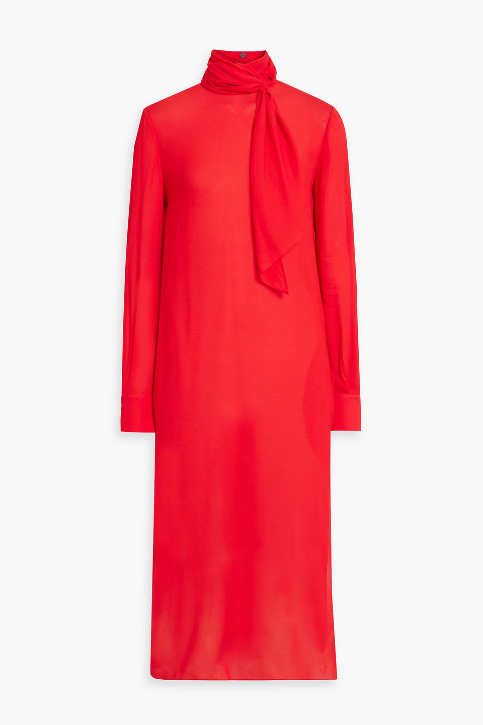 another tomorrow - tie-neck crepe midi dress - red - it 42