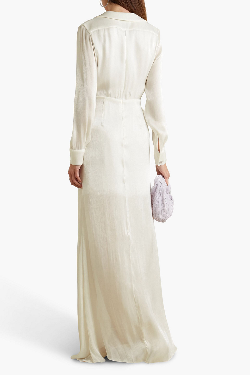  Halpern - Drapiertes Maxikleid Aus Chiffon Mit Verzierung - Weiß - Fr 38 