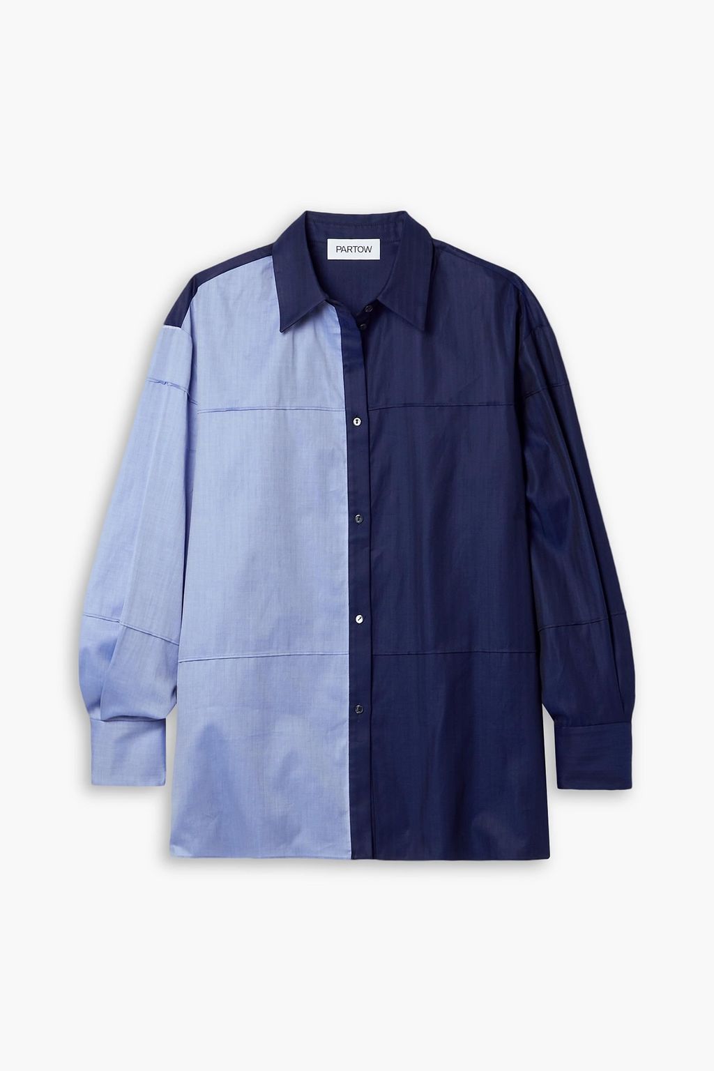 PARTOW コットン シャツ バイカラー ヘリンボーン | THE OUTNET 