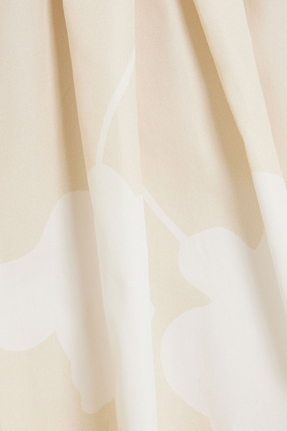 Shop Another Tomorrow Flounce Printed Cotton-poplin Midi Dress In Cream