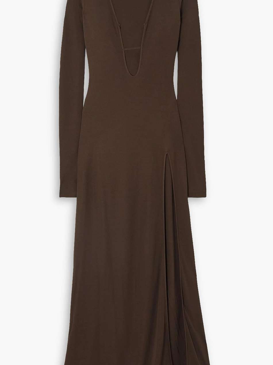 cutout jersey maxi dress