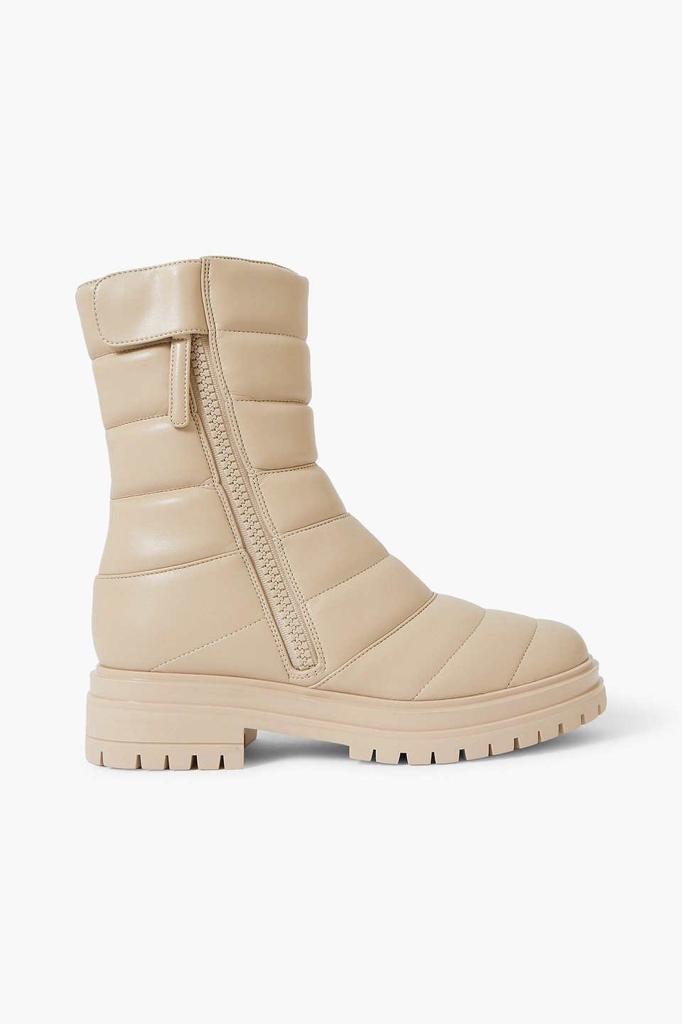 Gianvito Rossi Quilted Faux Leather Ankle Boots In Neutral