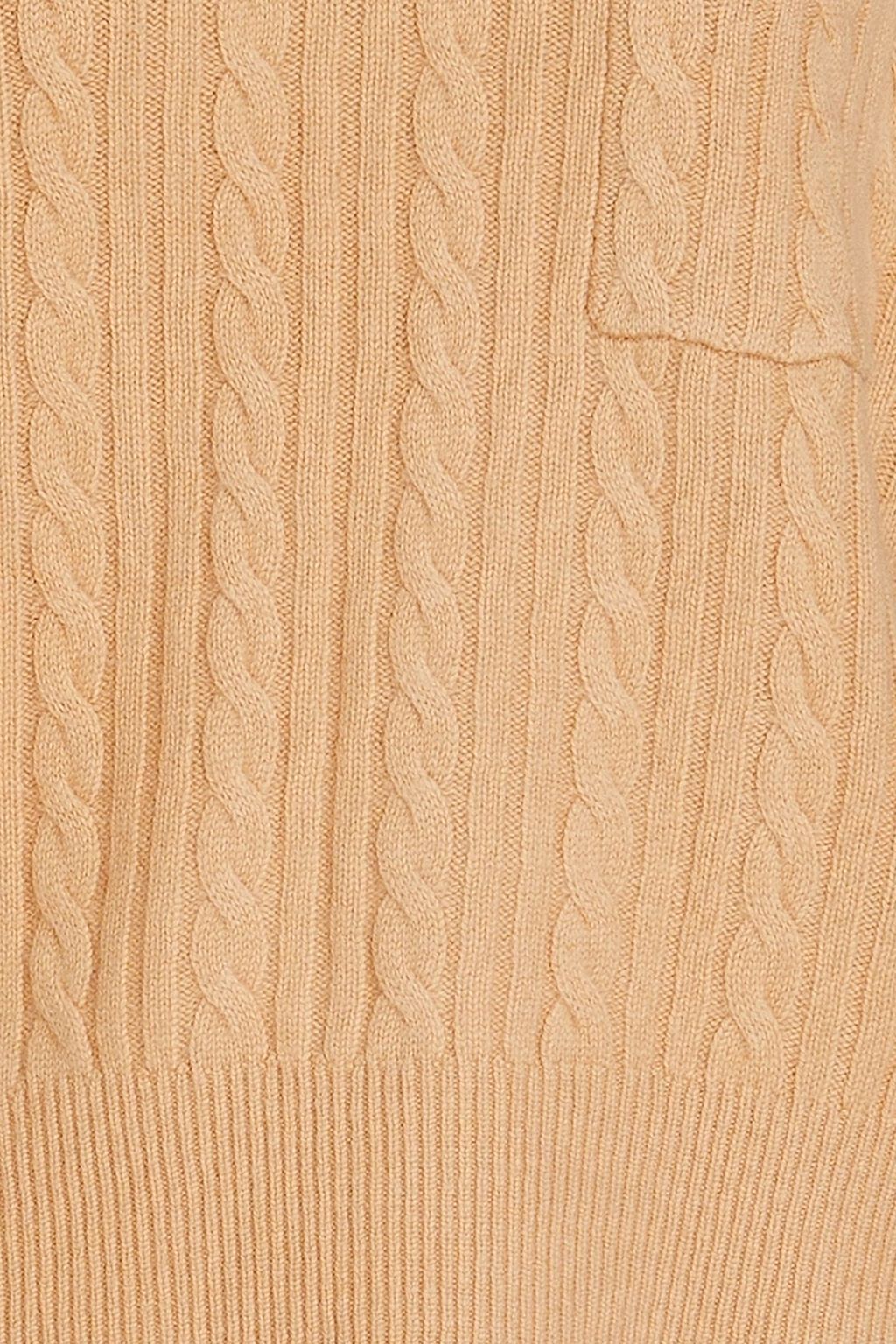 SANDRO Pullover aus einer Woll-Kaschmirmischung mit Zopfstrickmuster und Polokragen
