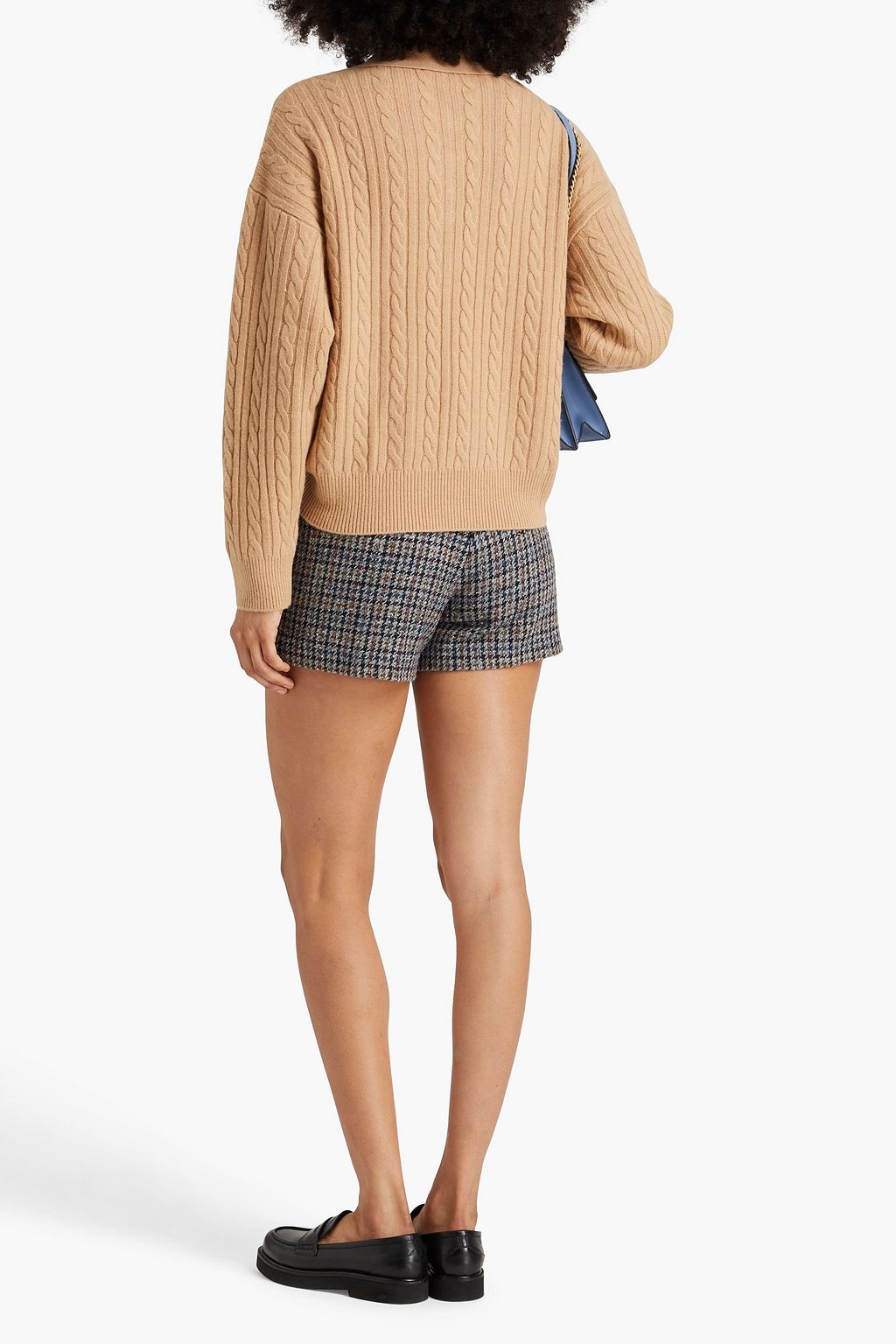 SANDRO Pullover aus einer Woll-Kaschmirmischung mit Zopfstrickmuster und Polokragen