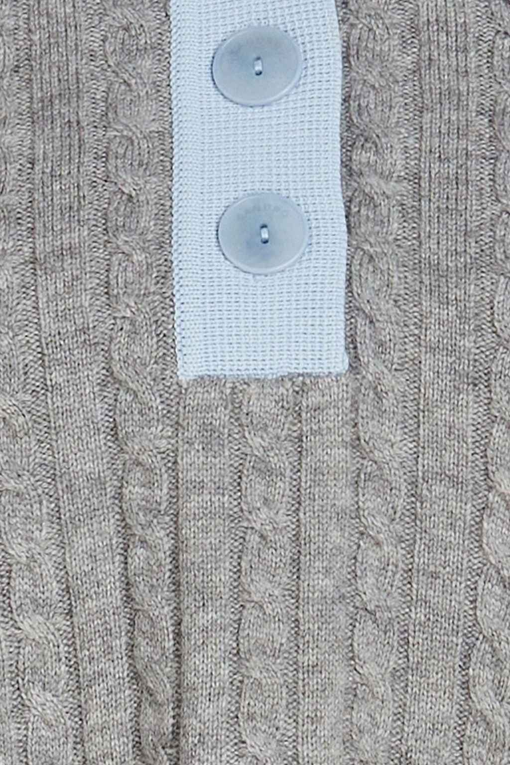 SANDRO Reno cable-knit wool-blend polo sweater