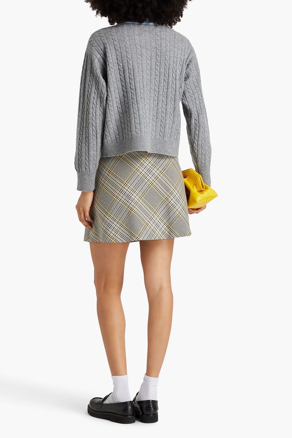 SANDRO Reno cable-knit wool-blend polo sweater