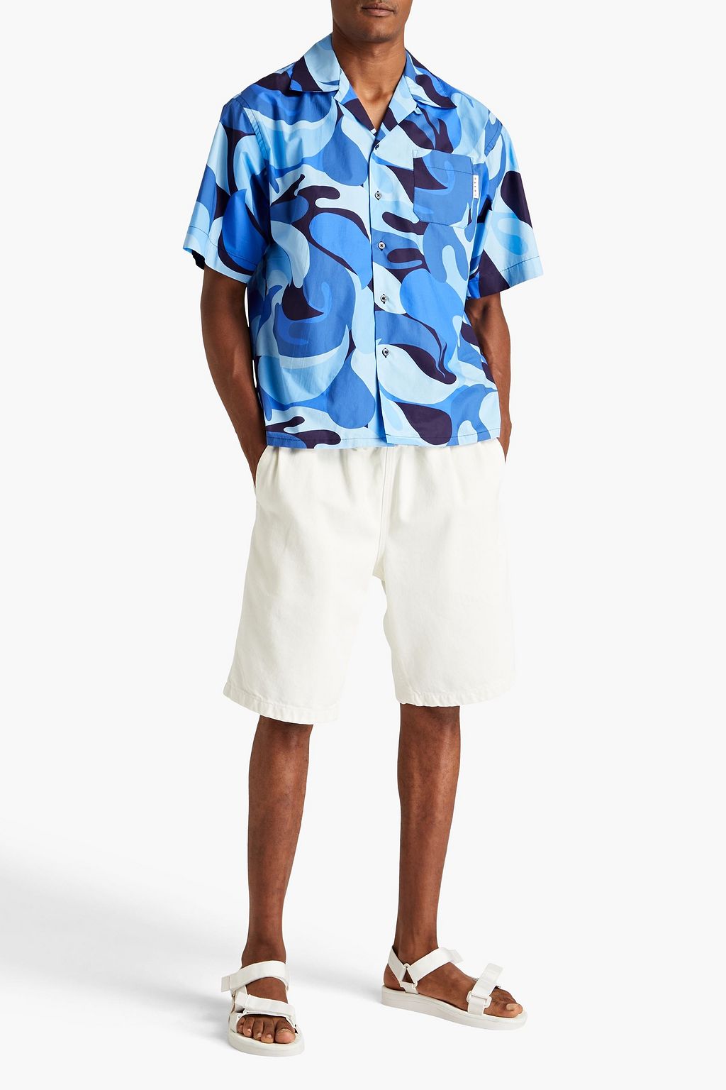 MARNI Camouflage cotton-poplin shirt