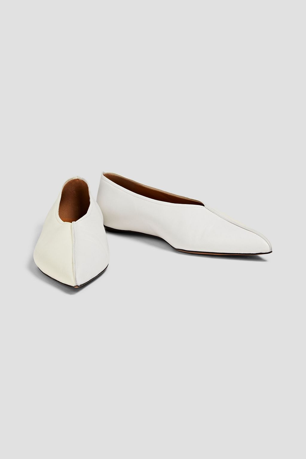 MARNI Two-tone leather pointed-toe flats