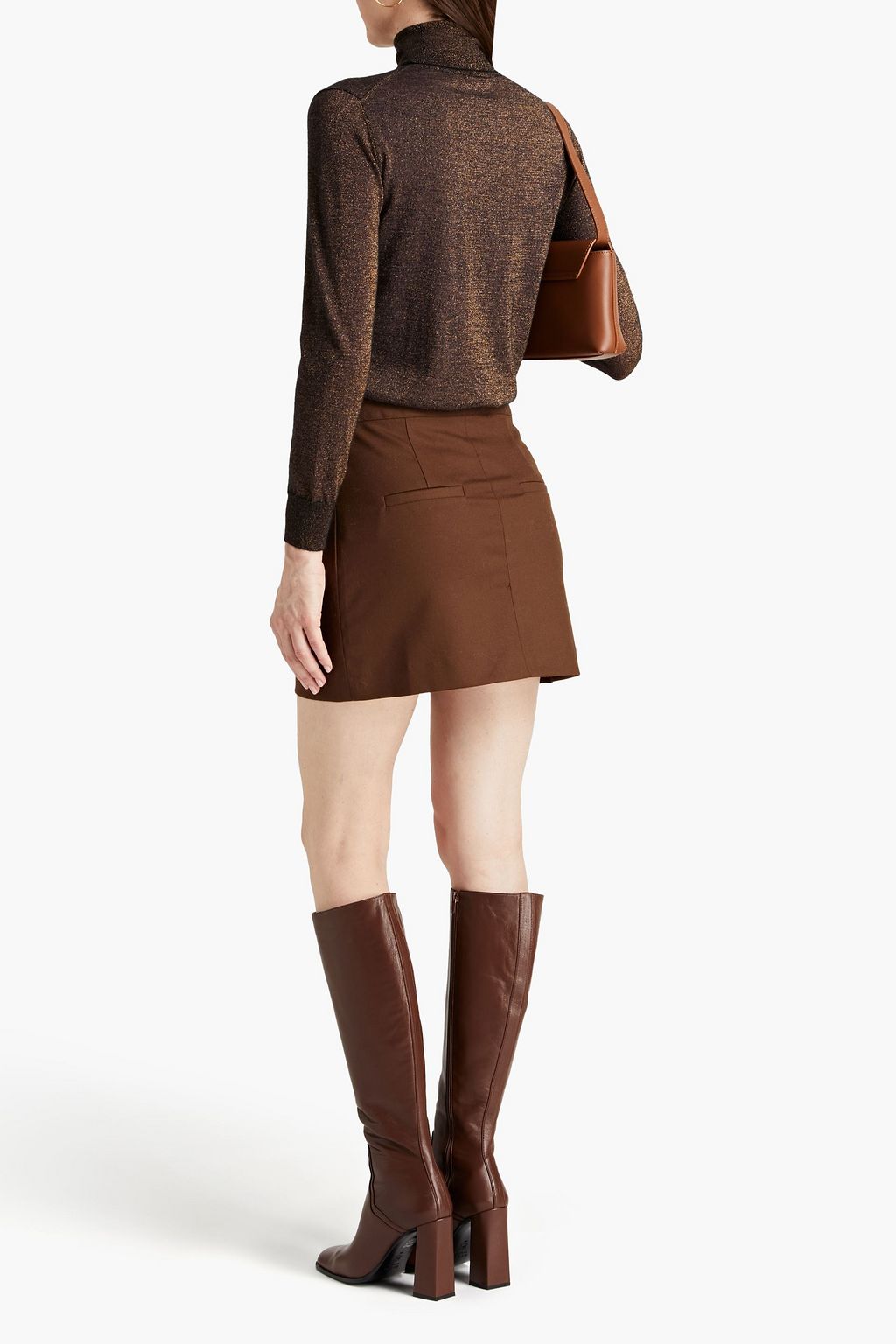 N.PEAL Rollkragenpullover aus einer Kaschmirmischung mit Metallic-Effekt