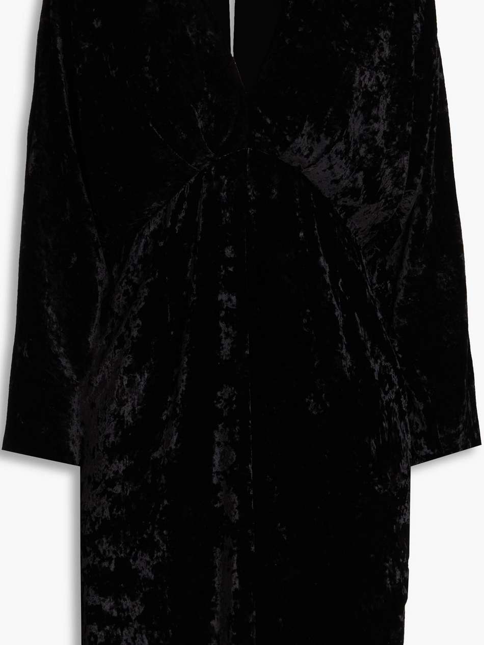 cutout crushed-velvet mini dress