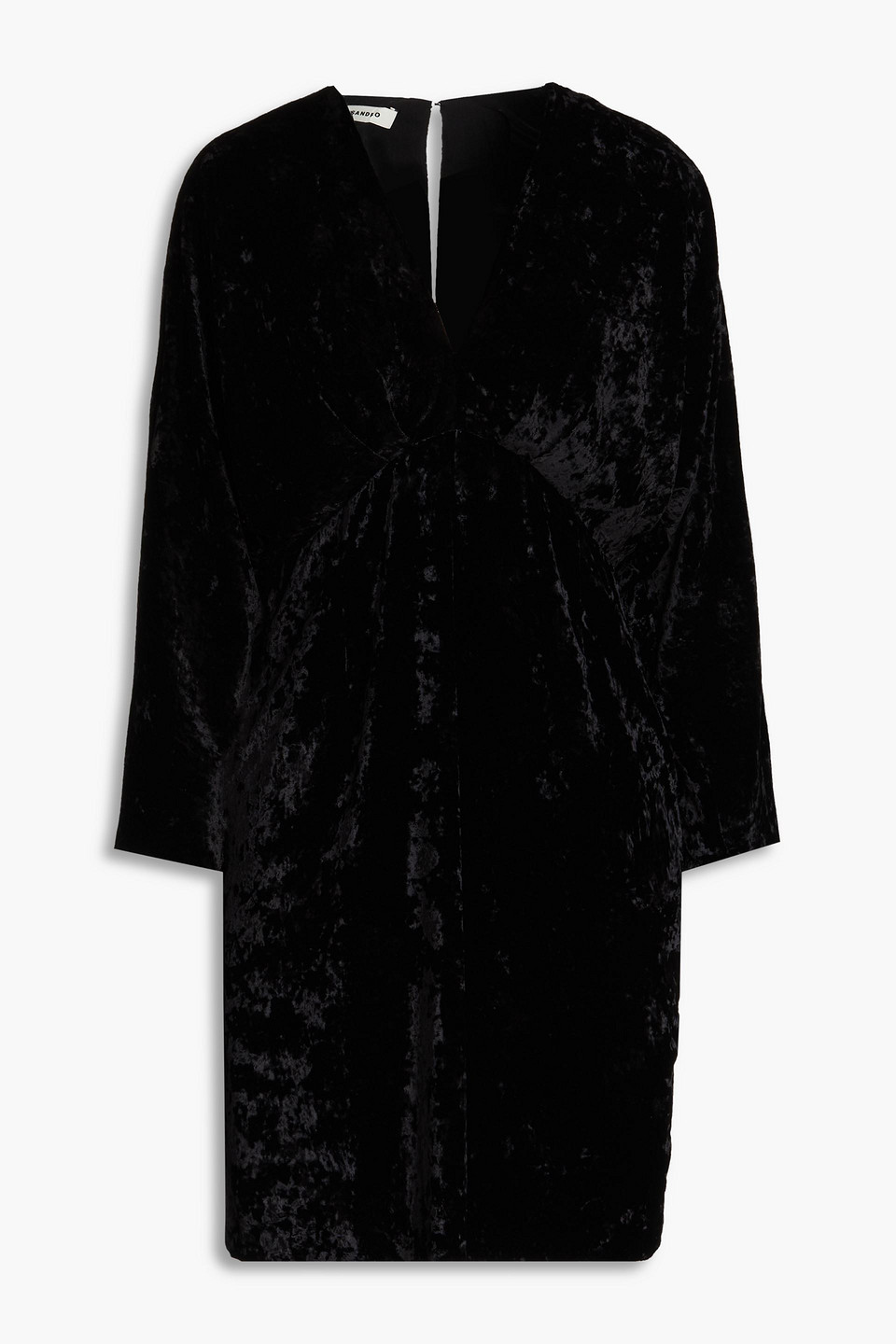 Sandro Minikleid Aus Samt In Knitteroptik Mit Cut-outs In Black