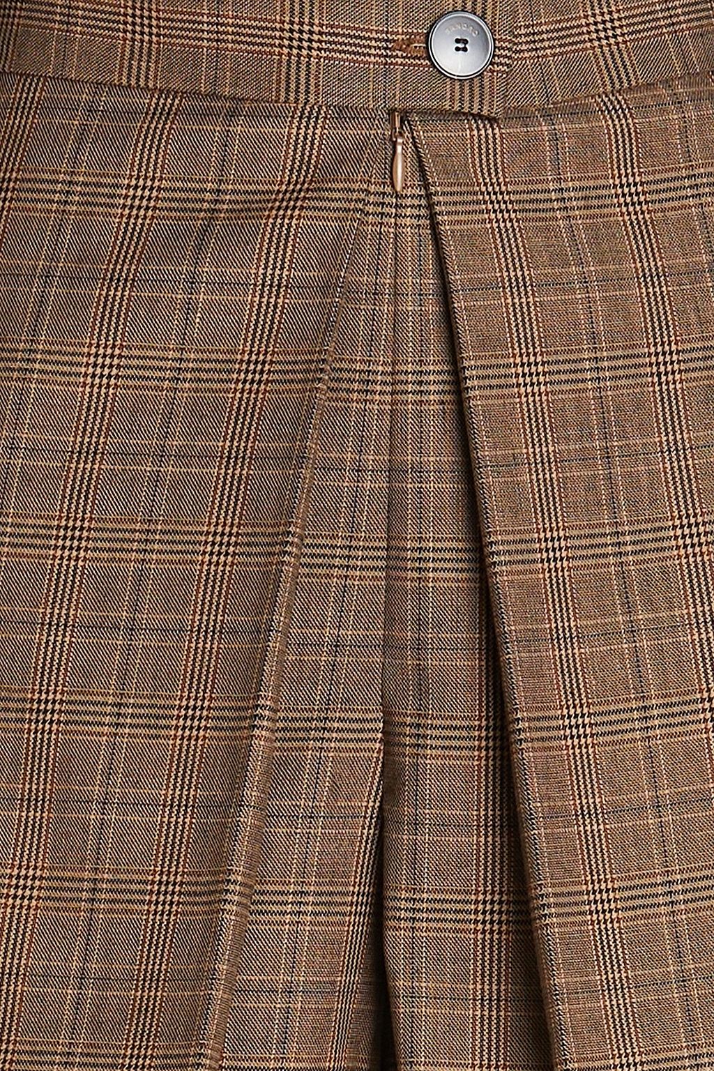 SANDRO Pleated Prince of Wales checked tweed shorts