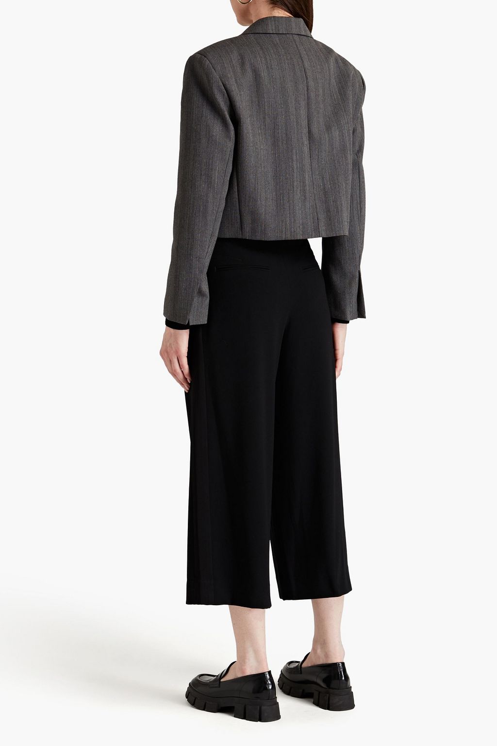 SANDRO Cropped crepe blazer
