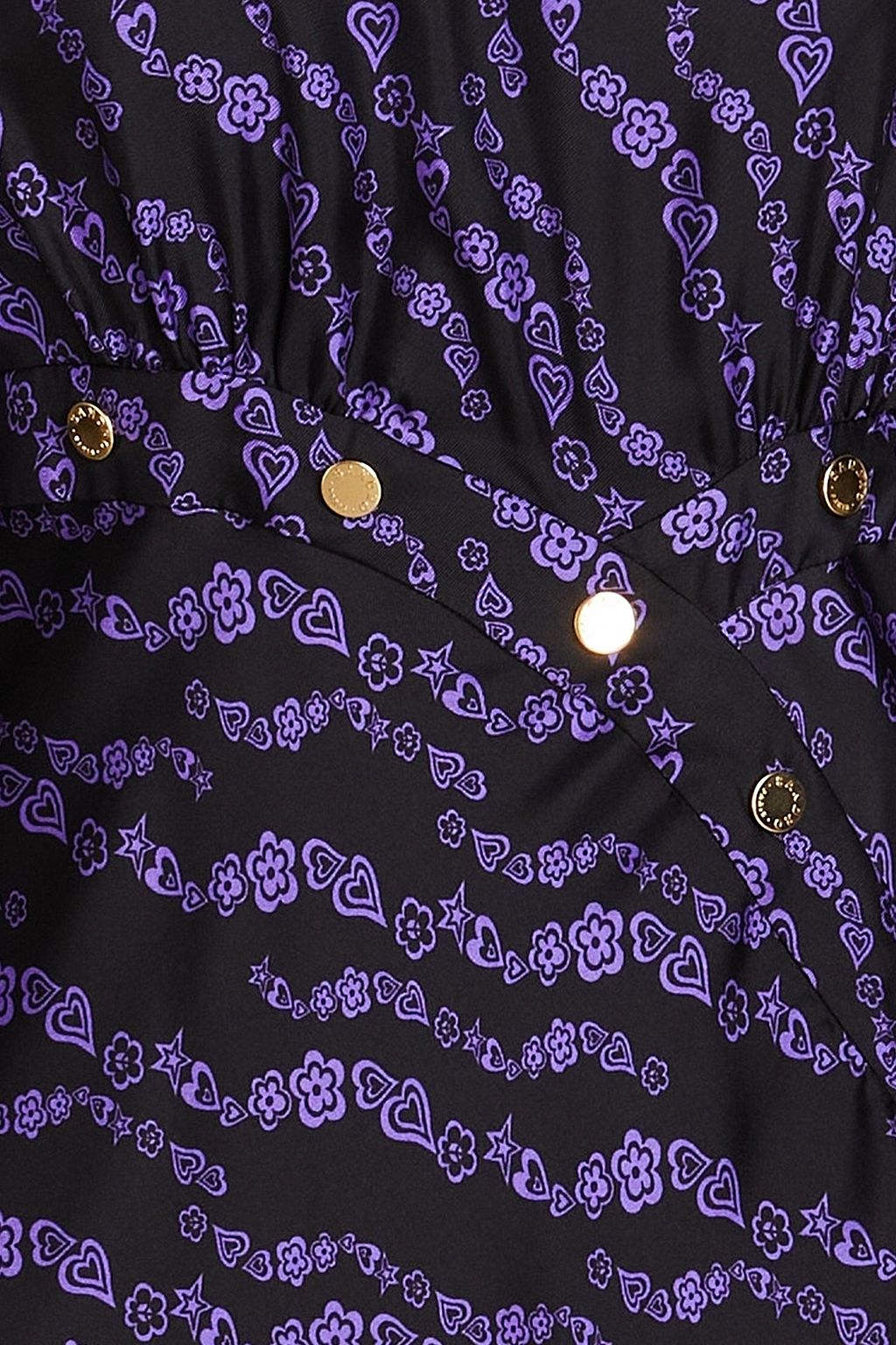 SANDRO Printed silk-twill midi dress