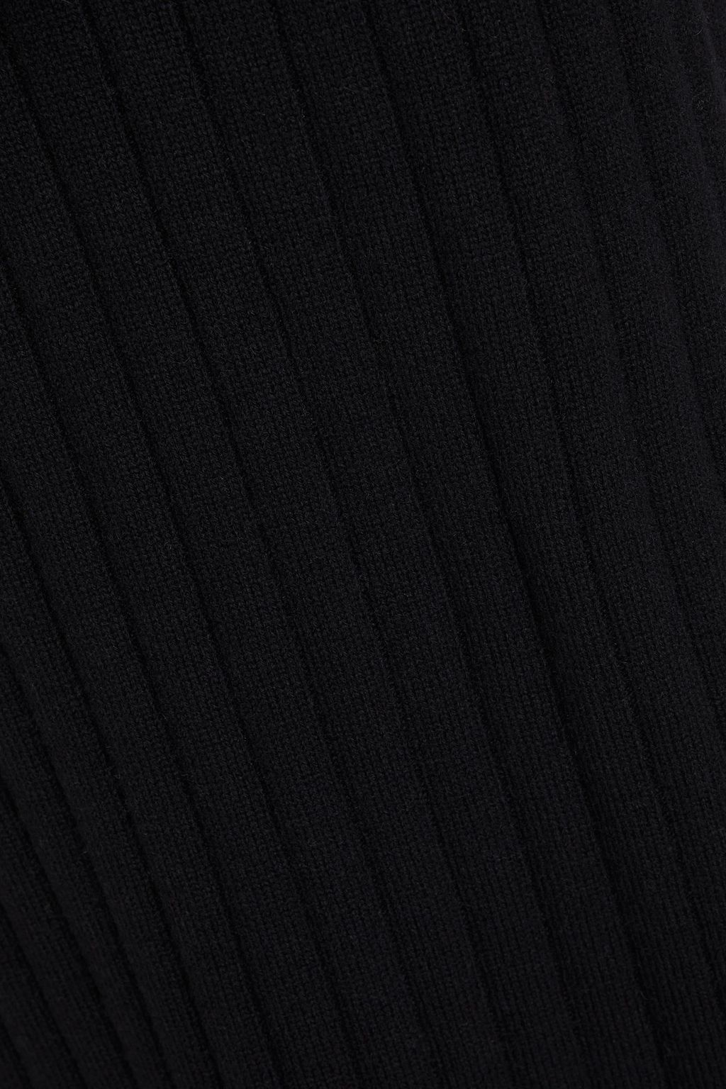 N.PEAL Ribbed cashmere midi pencil skirt