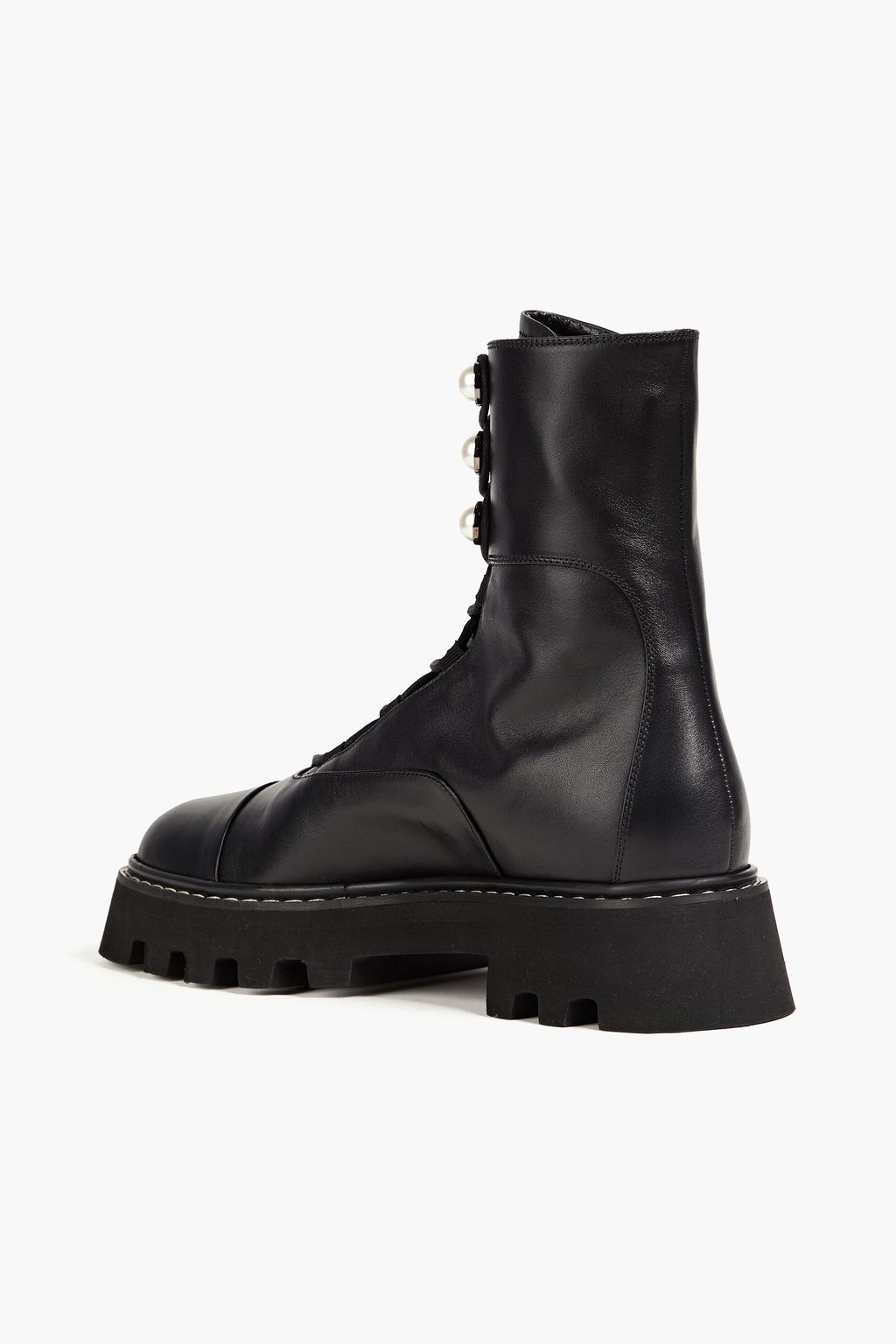 NICHOLAS KIRKWOOD Pearlogy 40 faux pearl-embellished leather combat boots