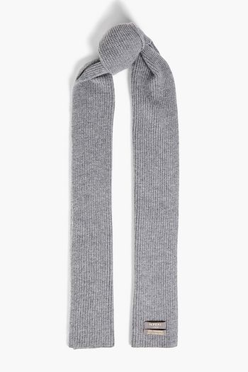 Cashmere Scarf - Bone & White Herringbone