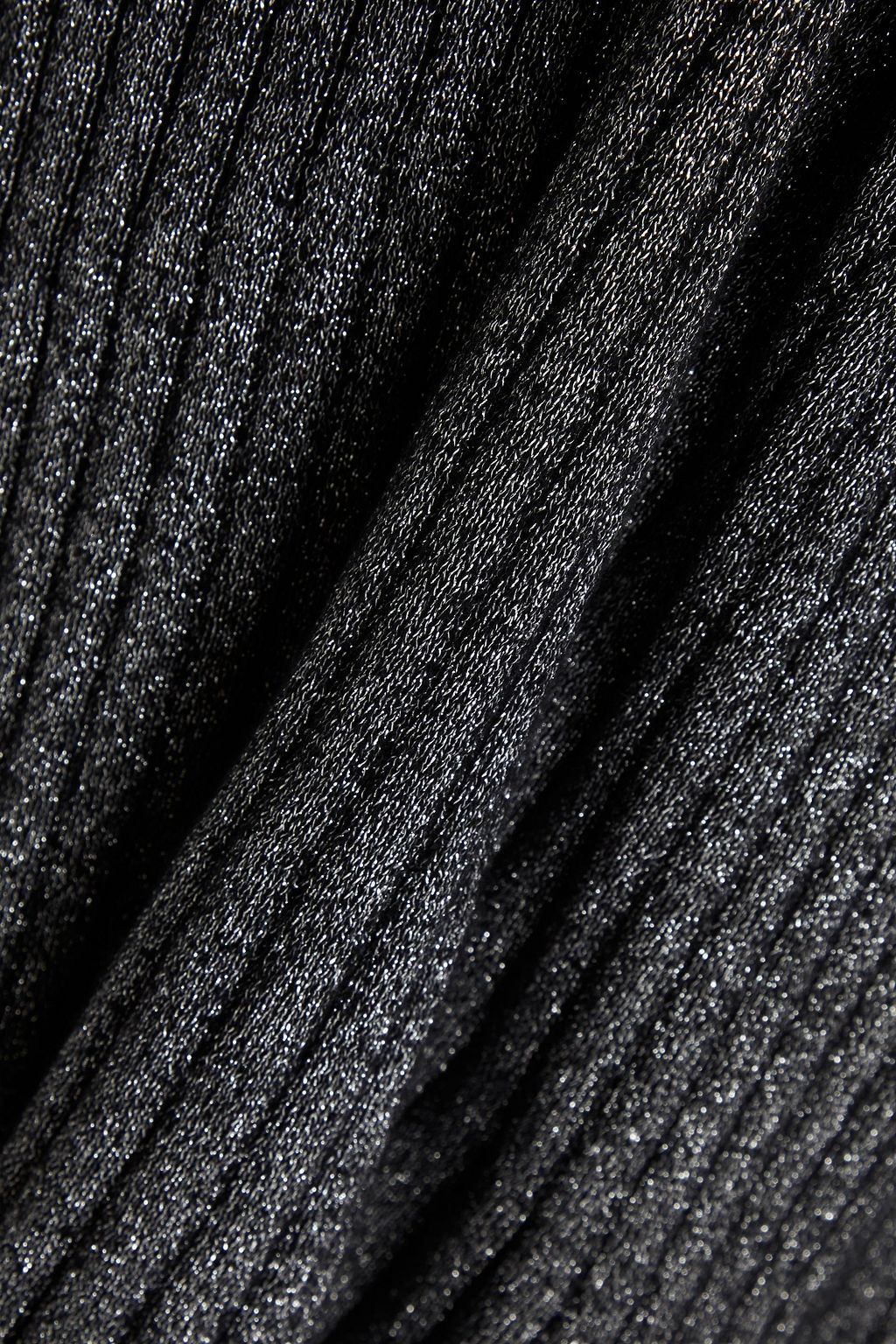 N.PEAL Midikleid aus einer gerippten Kaschmirmischung mit Metallic-Effekt