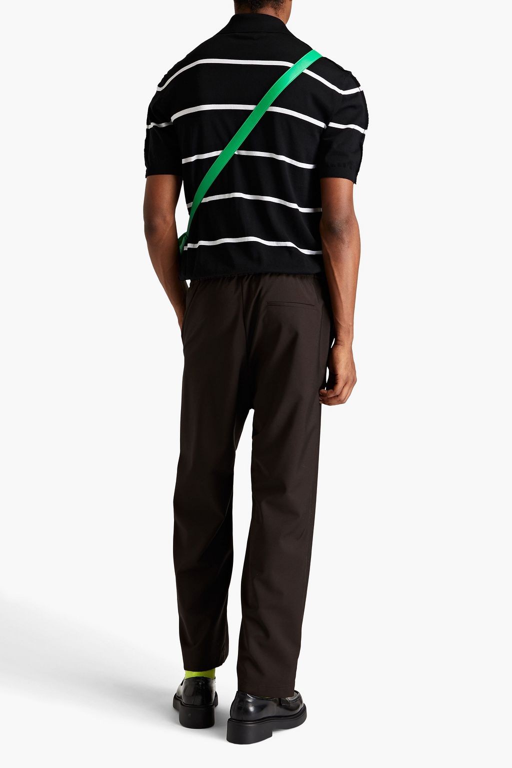 MARNI Striped wool polo shirt