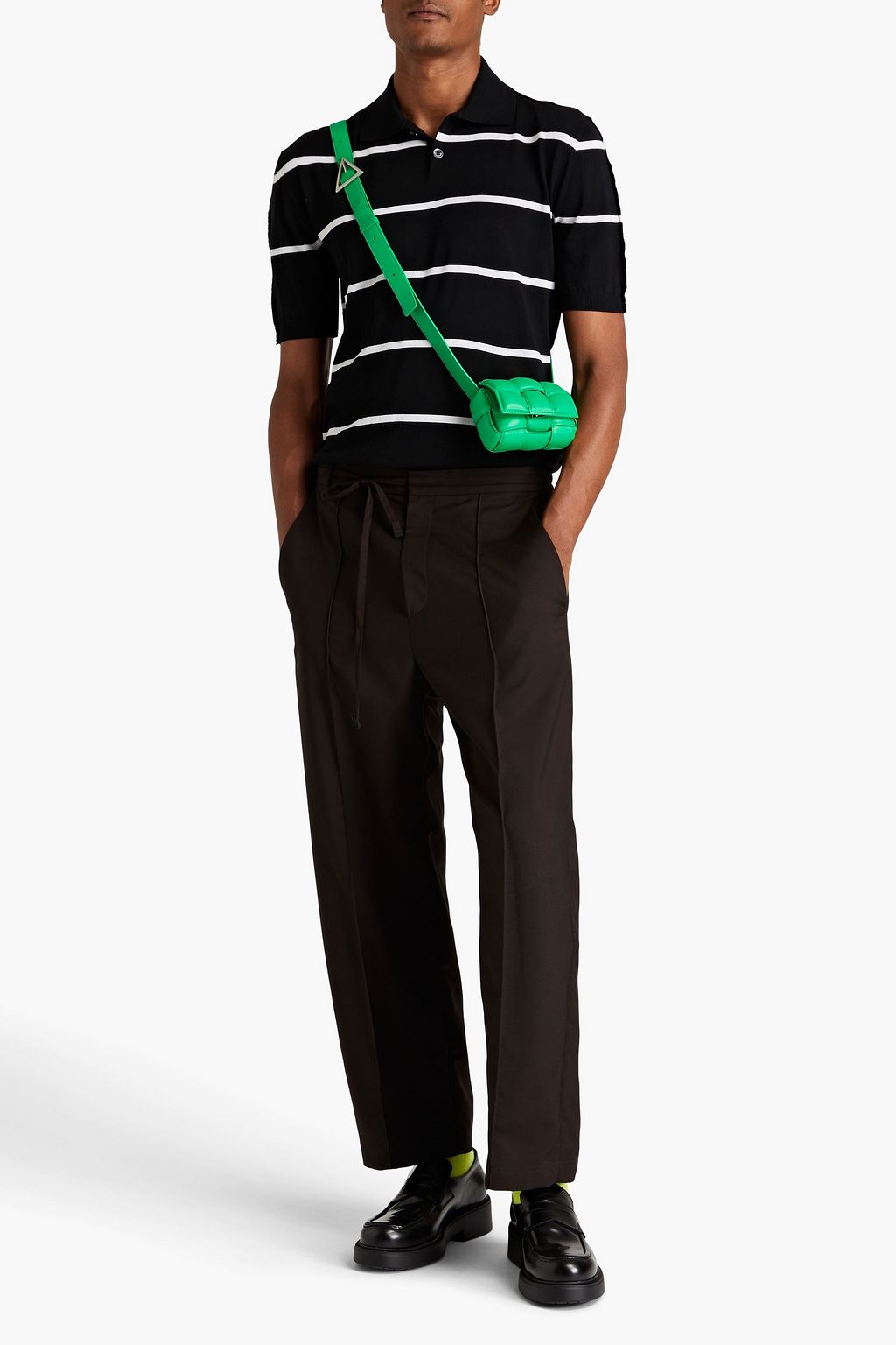 MARNI Striped wool polo shirt