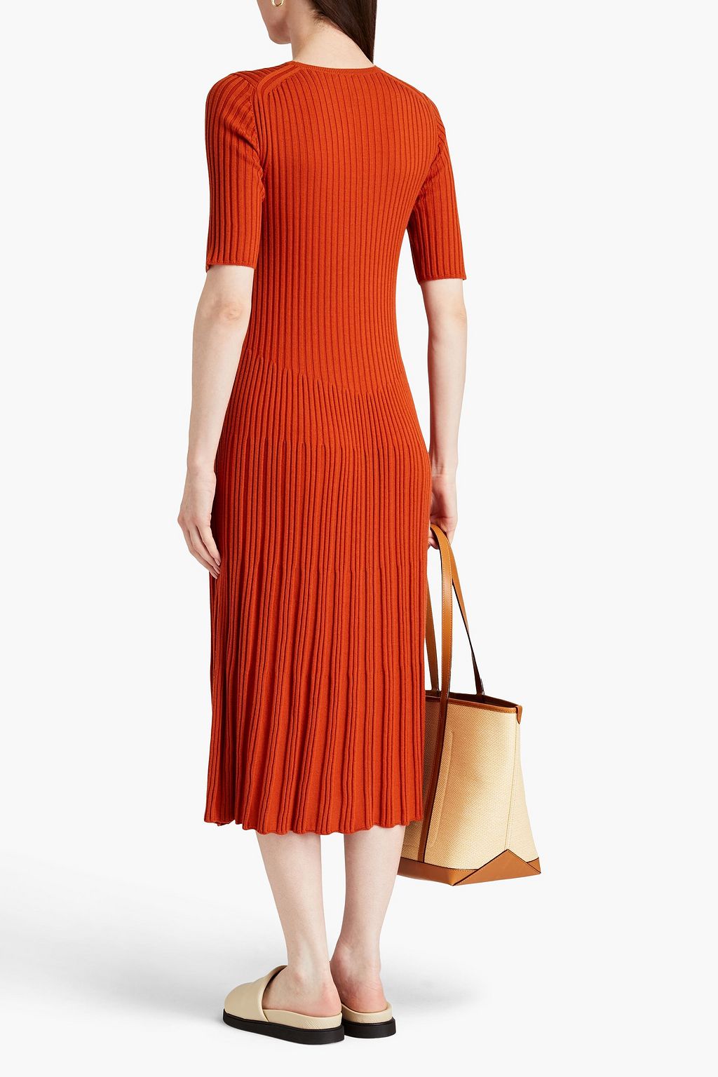 JOSEPH Ribbed merino wool midi dress