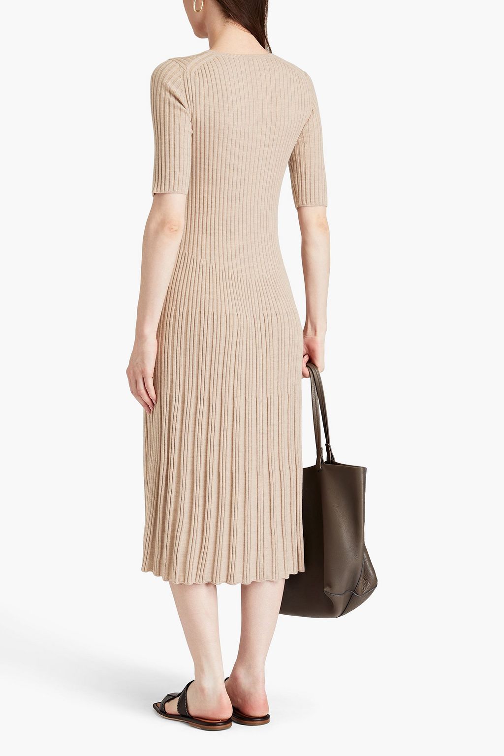 JOSEPH Ribbed merino wool midi dress