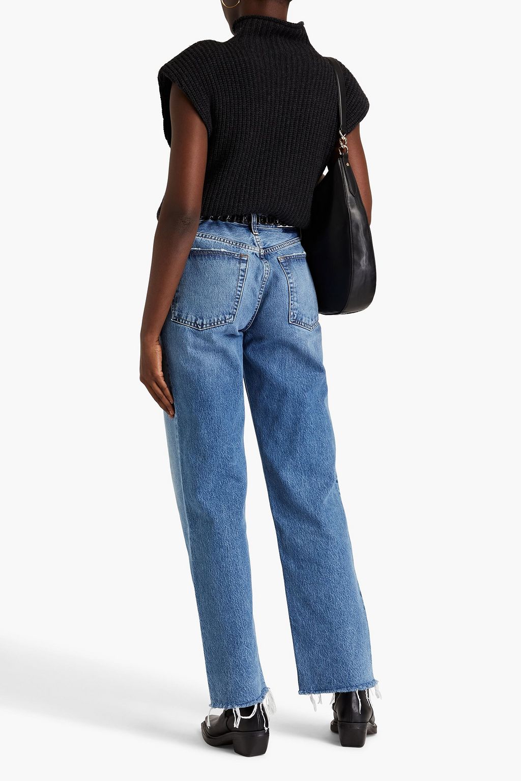 RE/DONE Distressed high-rise straight-leg jeans