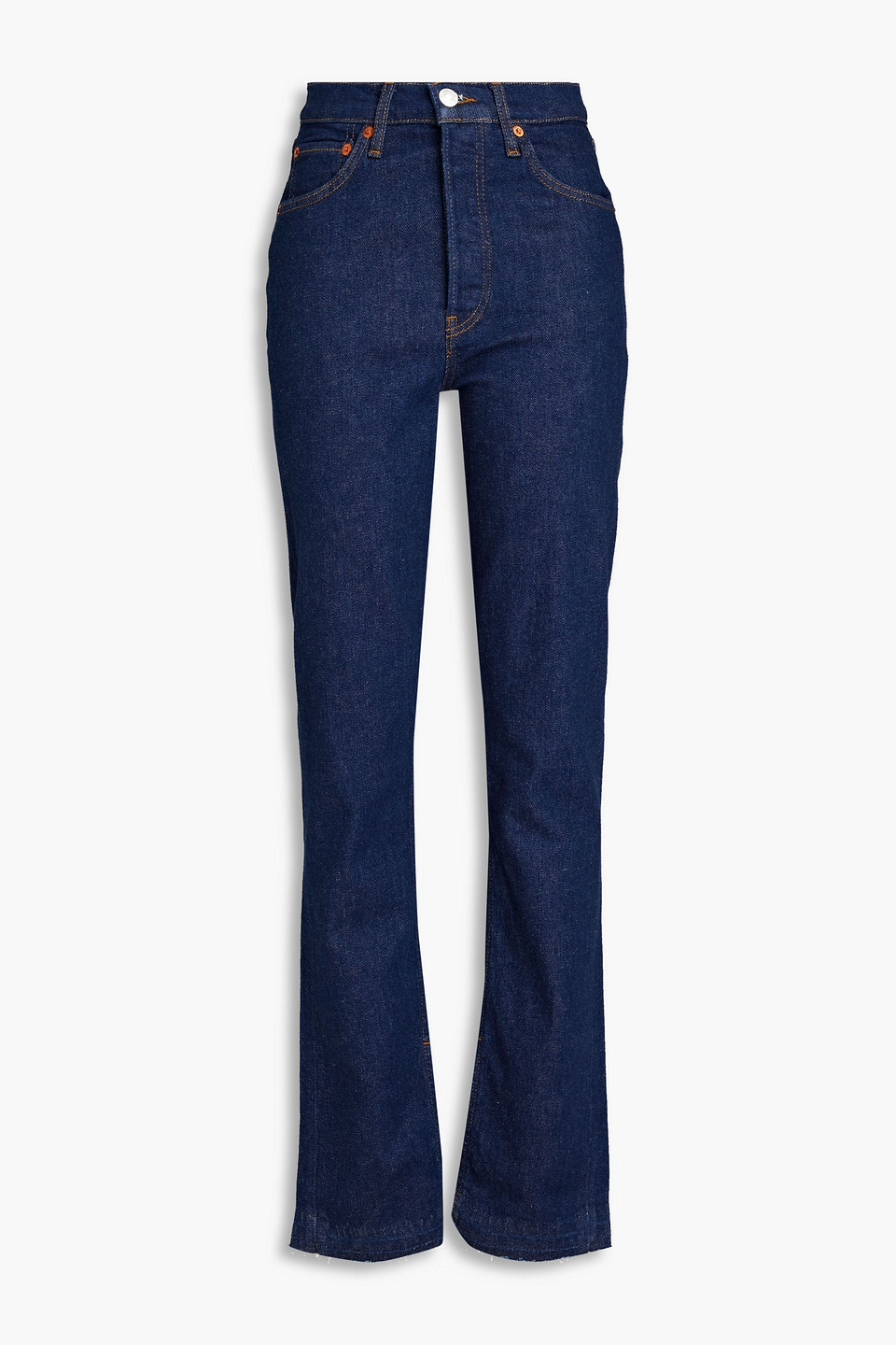 Re/done 70s High-rise Bootcut Jeans In Dark Denim