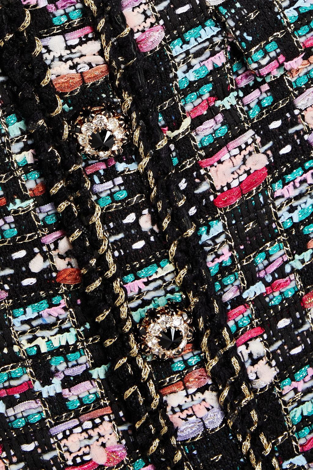 REBECCA VALLANCE Jacques button-embellished tweed mini skirt