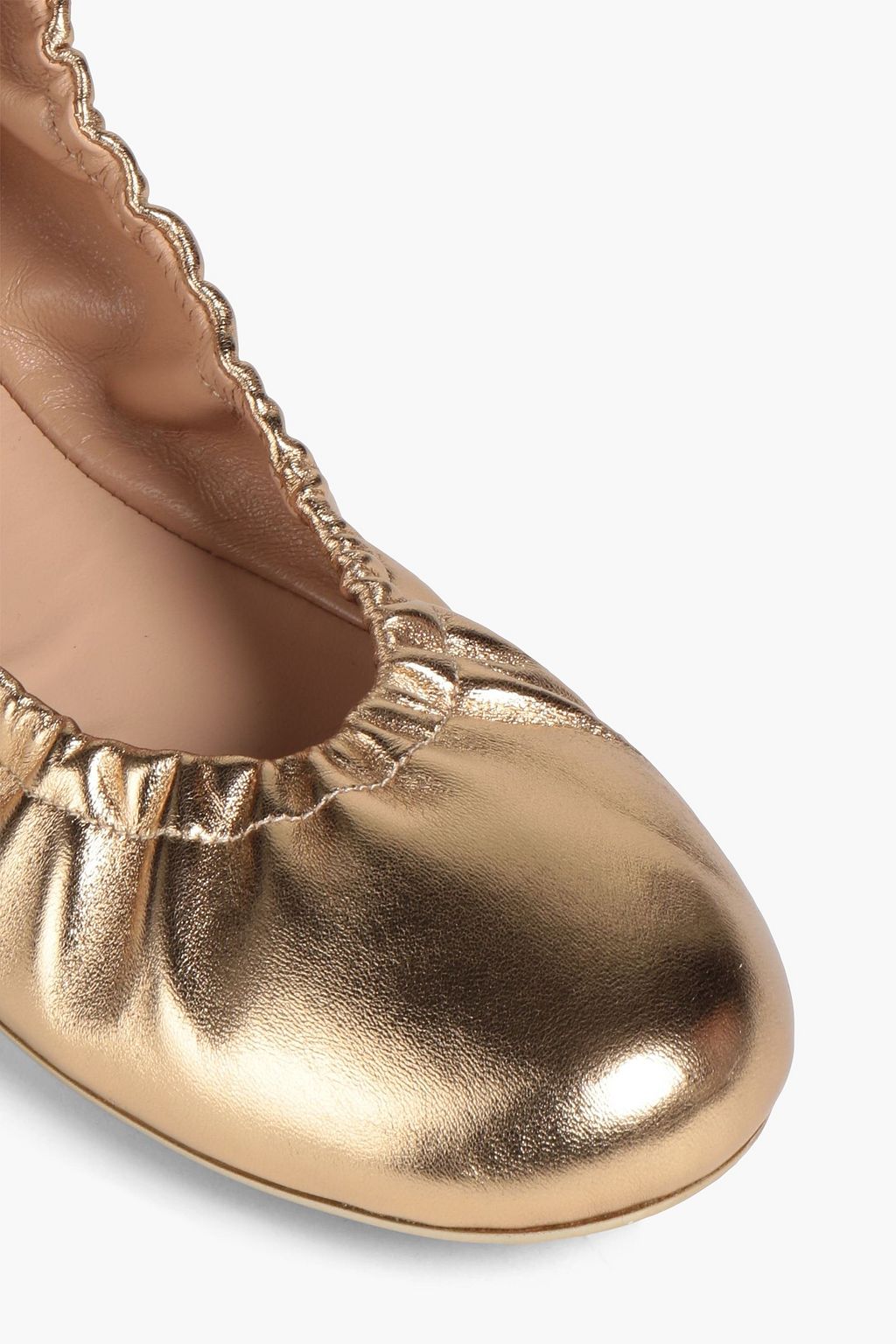 GIANVITO ROSSI Pixie metallic leather ballet flats