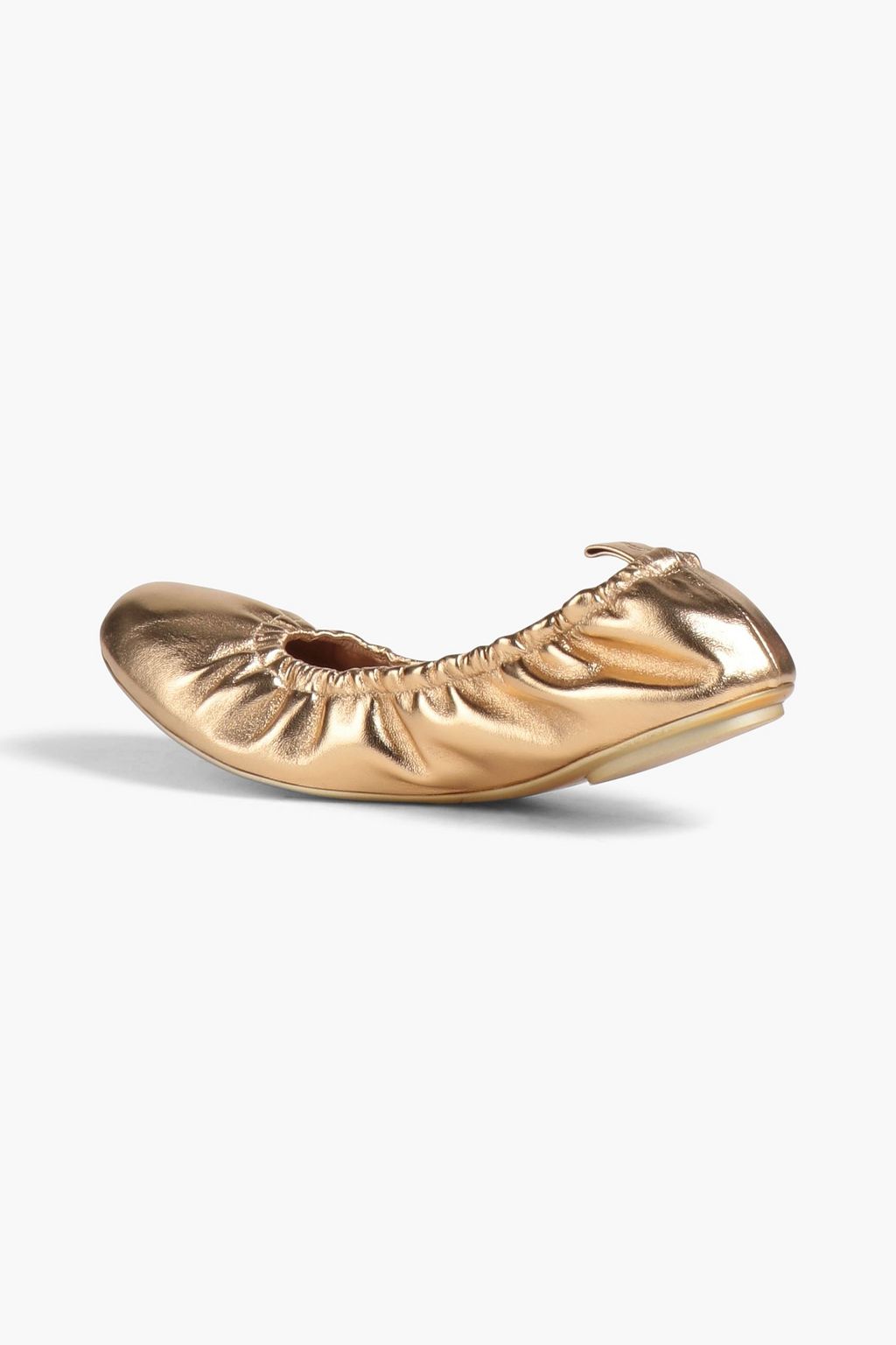GIANVITO ROSSI Pixie metallic leather ballet flats