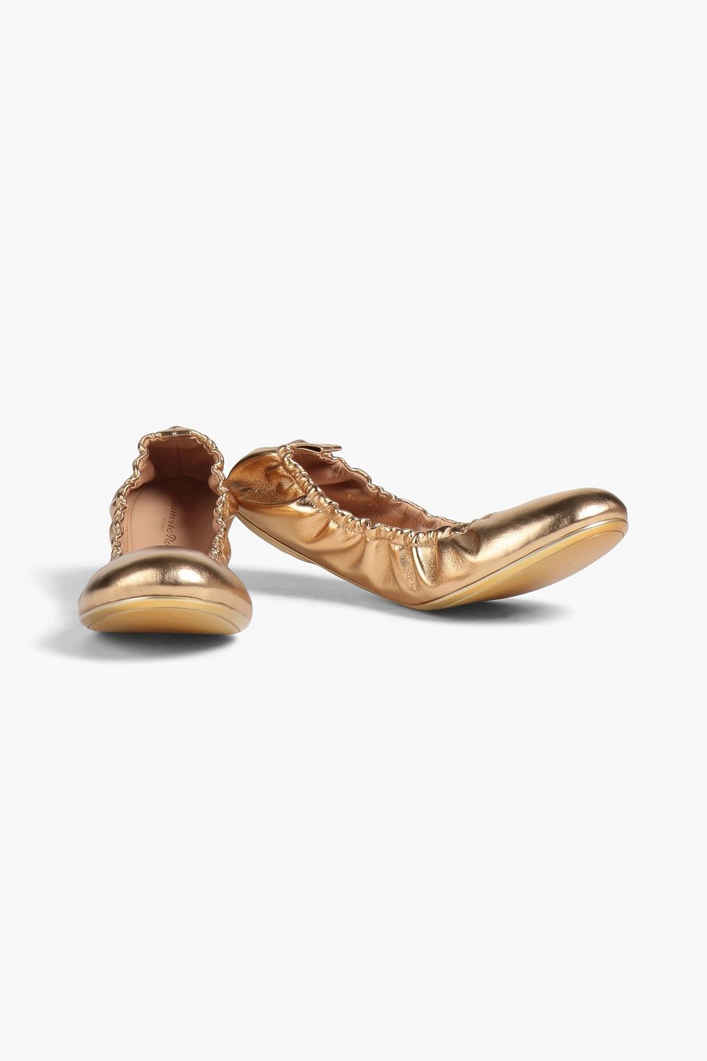 GIANVITO ROSSI Pixie metallic leather ballet flats