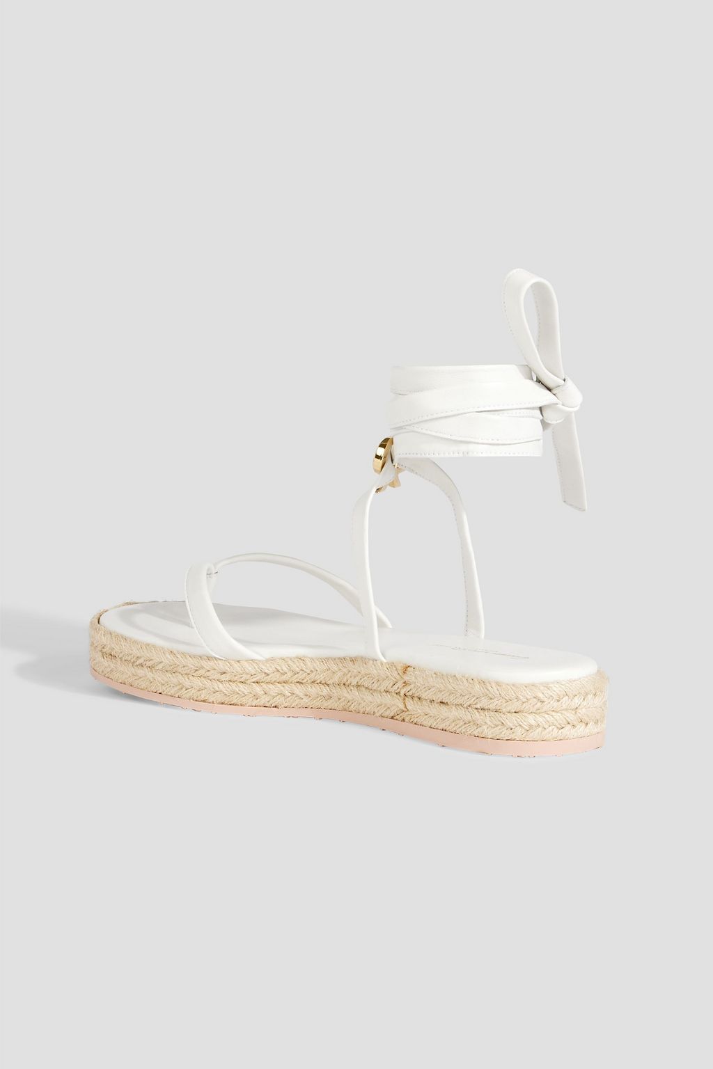 GIANVITO ROSSI Ribbon Beachclub embellished leather espadrille sandals