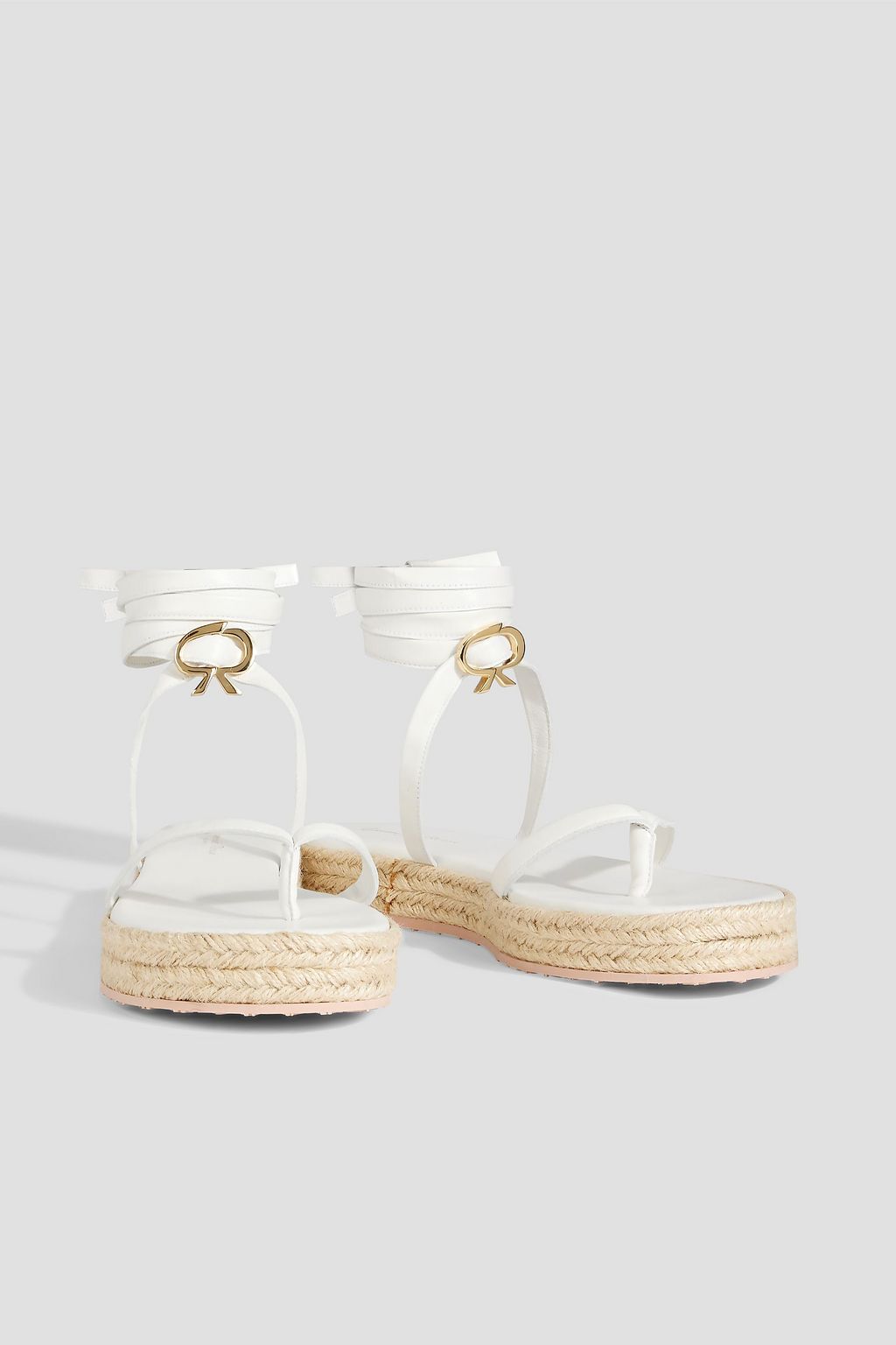 GIANVITO ROSSI Ribbon Beachclub embellished leather espadrille sandals