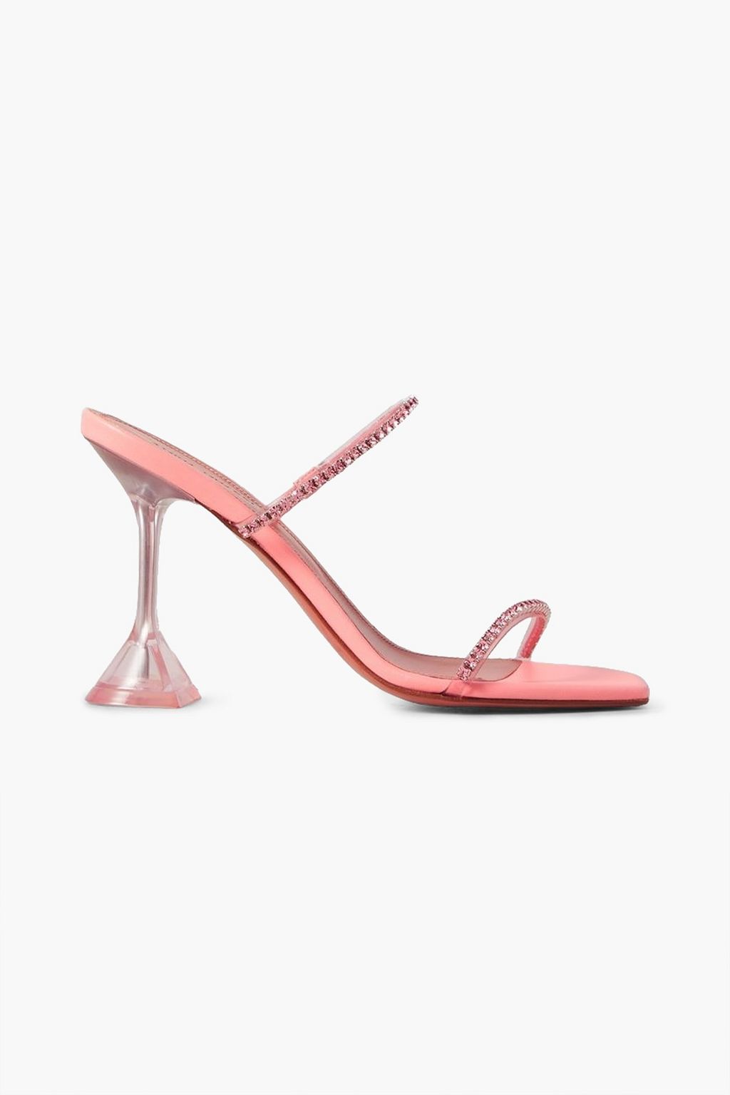 AMINA MUADDI Gilda crystal-embellished leather and PVC mules | THE OUTNET