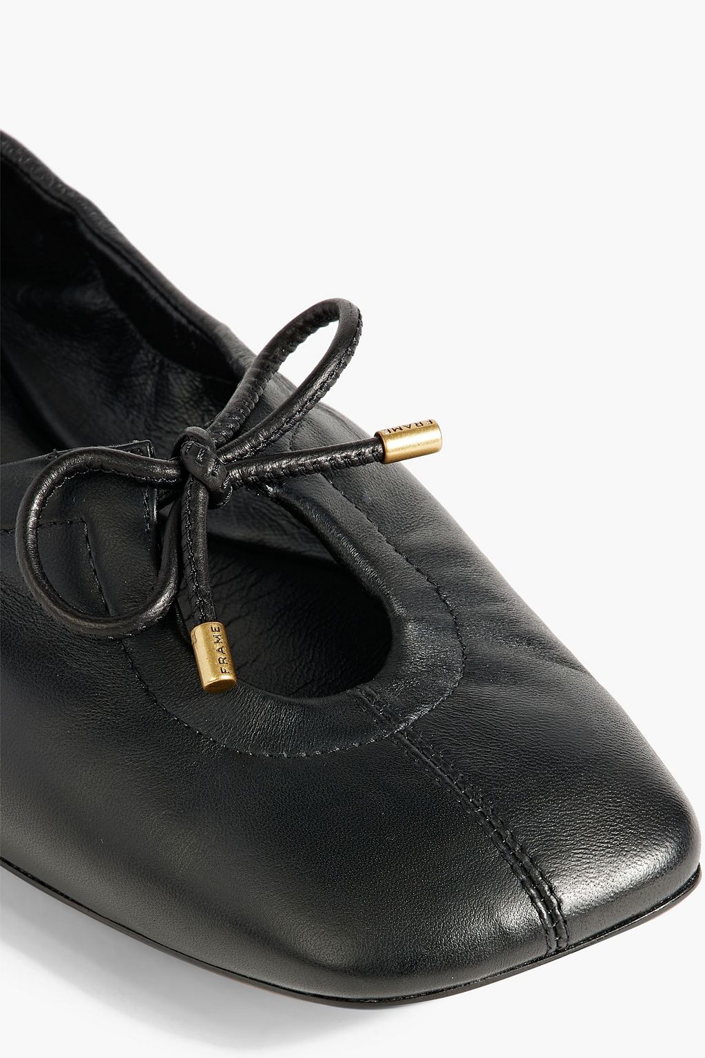 FRAME Le Sunset bow-detailed metallic leather ballet flats