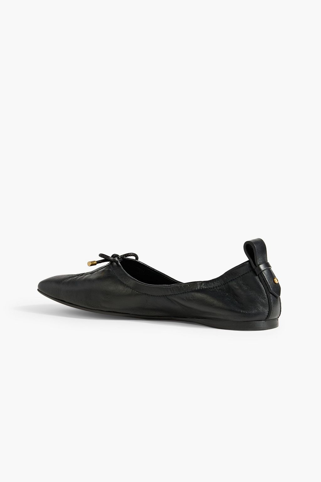 FRAME Le Sunset bow-detailed metallic leather ballet flats