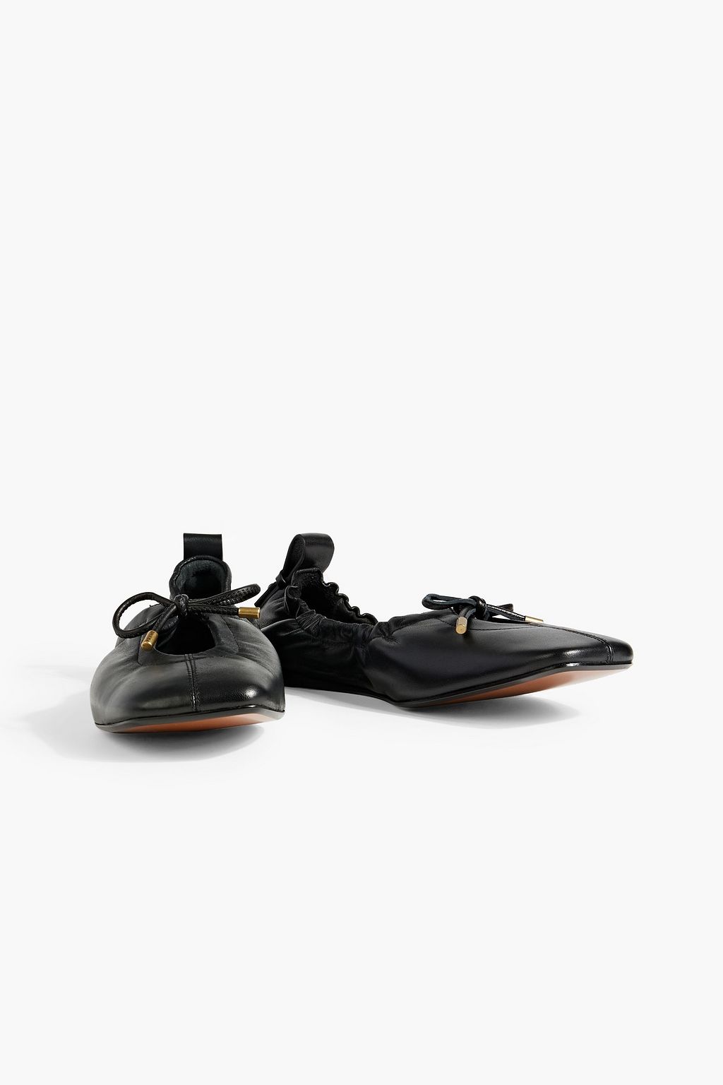 FRAME Le Sunset bow-detailed metallic leather ballet flats