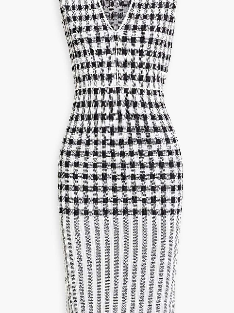 printed jacquard-knit dress