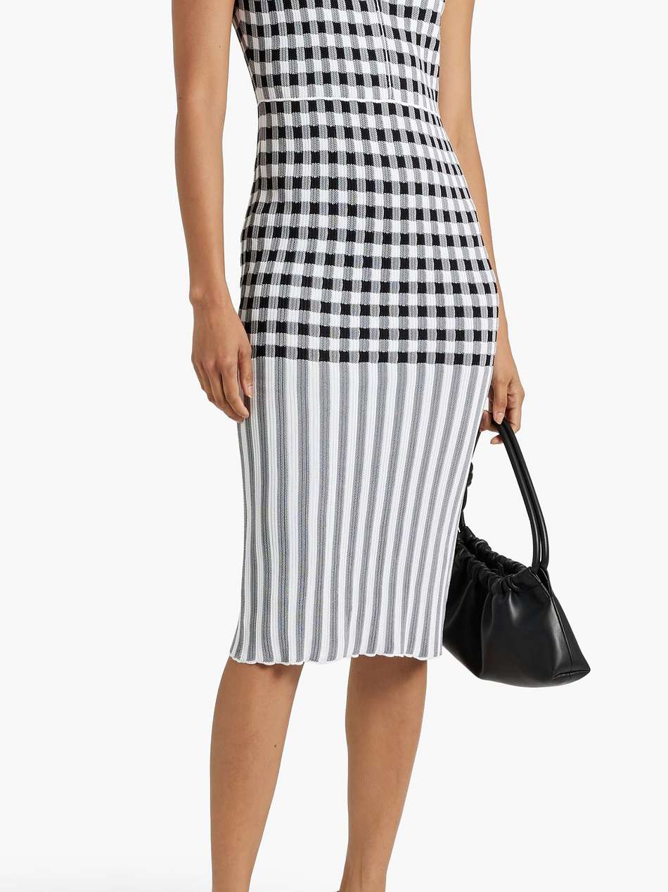 printed jacquard-knit dress