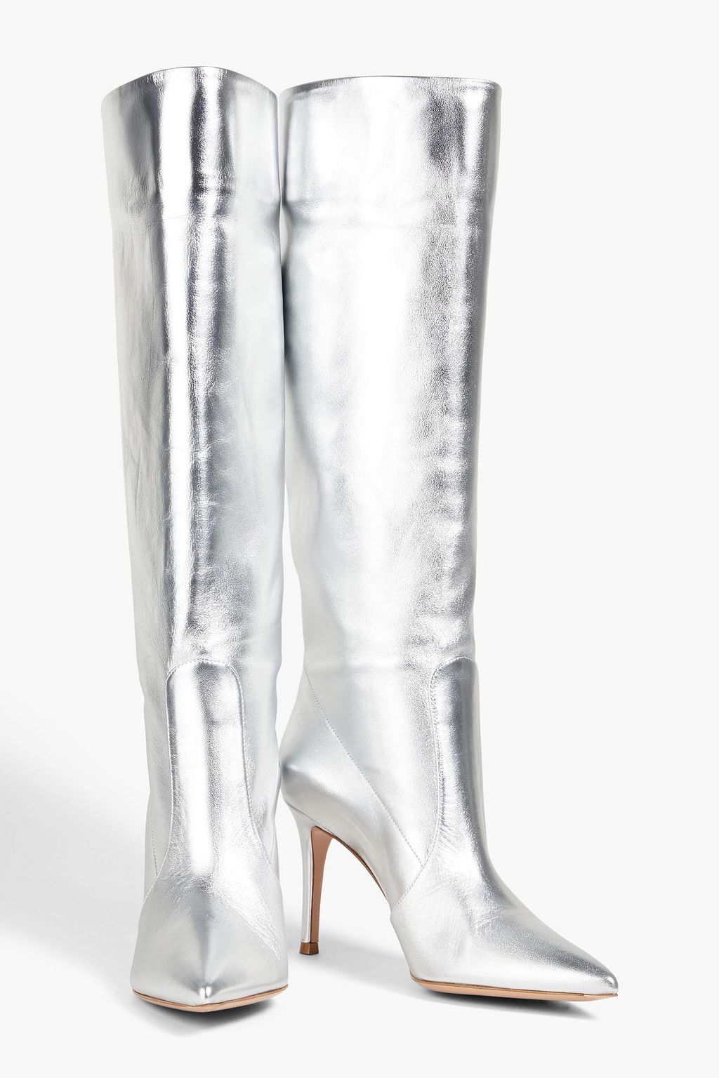 GIANVITO ROSSI Hansen metallic leather knee boots