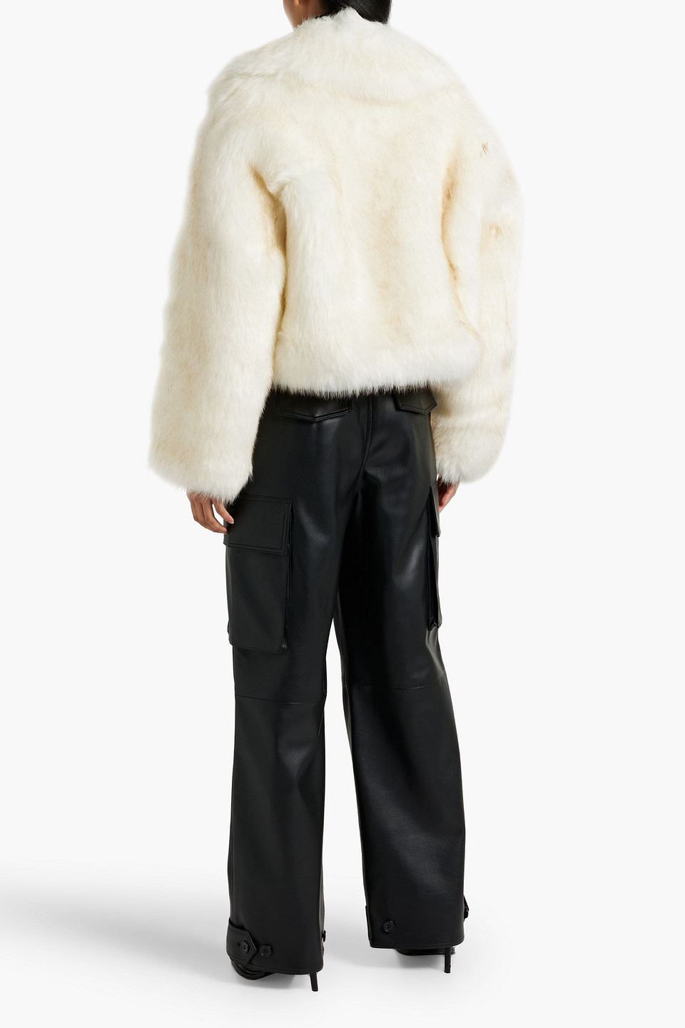 Stand Studio Asha Faux Leather Cargo Pants In Black