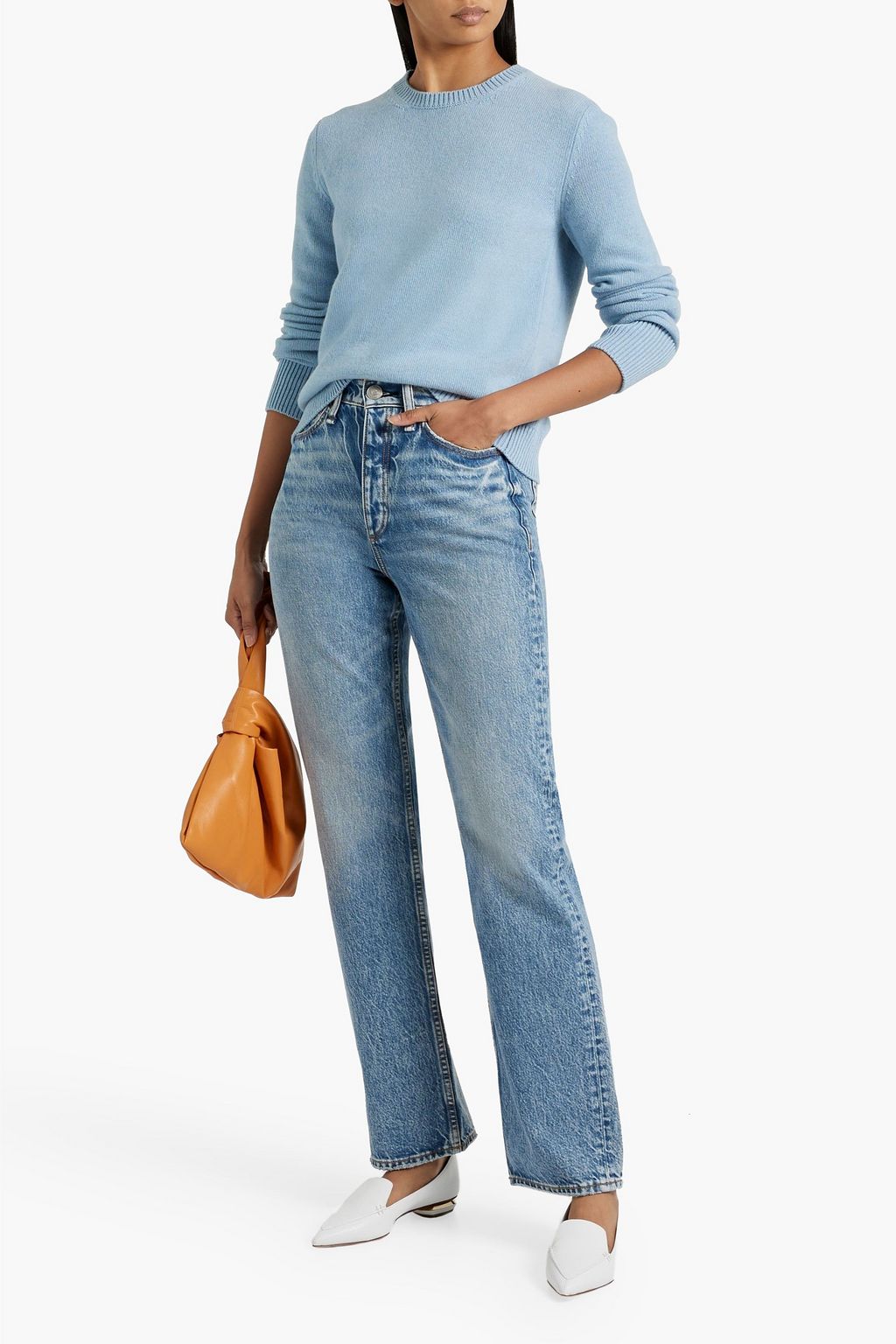 ANOTHER TOMORROW Cashmere and wool-blend sweater