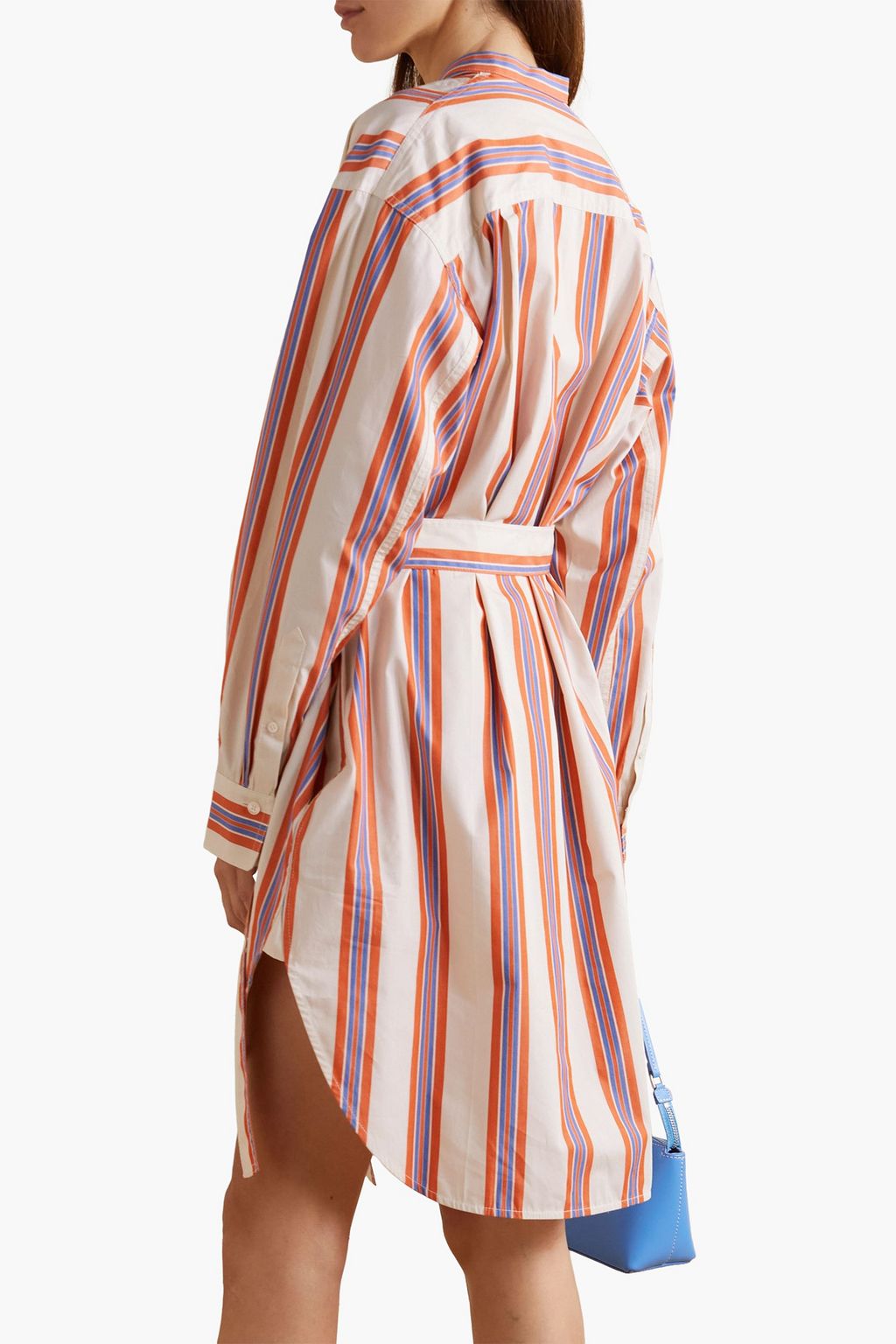 VICTORIA BECKHAM Striped cotton-poplin shirt dress